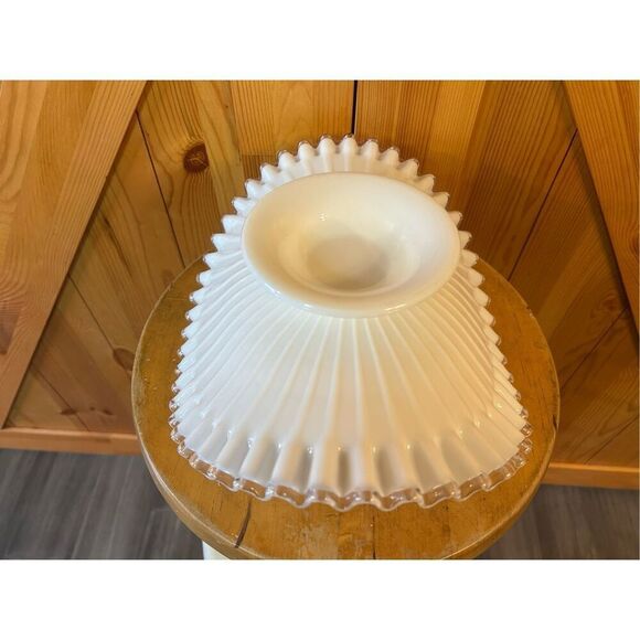 FENTON ART GLASS SILVER CREST 12" DIAMETER LOW FOOTED BANANA BOWL (8725) - Picture 9 of 12